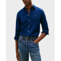 TOMMY HILFIGER TH FLEX DOBBY ΑΝΔΡΙΚΟ ΠΟΥΚΑΜΙΣΟ ΣΤΕΝΗ ΓΡΑΜΜΗ - MW0MW41684 - ΜΠΛΕ