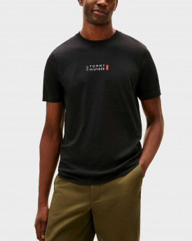 TOMMY HILFIGER BRAND LOVE ΑΝΔΡΙΚΗ ΚΟΝΤΟΜΑΝΙΚΗ ΜΠΛΟΥΖΑ - MW0MW41453 - ΜΑΥΡΟ