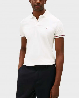 TOMMY HILFIGER ΑΝΔΡΙΚΗ ΚΟΝΤΟΜΑΝΙΚΗ ΠΟΛΟ ΜΠΛΟΥΖΑ - MW0MW41612 - ΕΚΡΟΥ