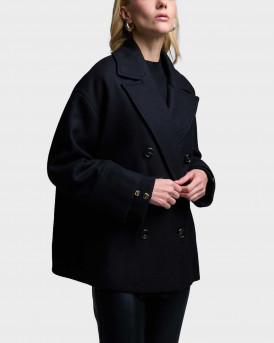 EMME BY MARELLA ΓΥΝΑΙΚΕΙΟ ΠΑΛΤΟ ΣΤΑΥΡΩΤΟ - 25250860422 - ΜΑΥΡΟ