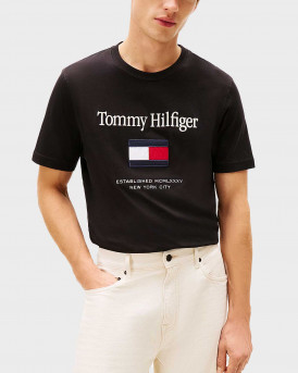 TOMMY HILFIGER ΑΝΔΡΙΚΗ ΚΟΝΤΟΜΑΝΙΚΗ ΜΠΛΟΥΖΑ - MW0MW42736 - ΜΑΥΡΟ