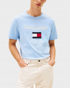 TOMMY HILFIGER ΑΝΔΡΙΚΗ ΚΟΝΤΟΜΑΝΙΚΗ ΜΠΛΟΥΖΑ - MW0MW42736 - ΣΙΕΛ