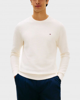 TOMMY HILFIGER ΑΝΔΡΙΚΟ ΠΟΥΛΟΒΕΡ - MW0MW41643 - ΕΚΡΟΥ