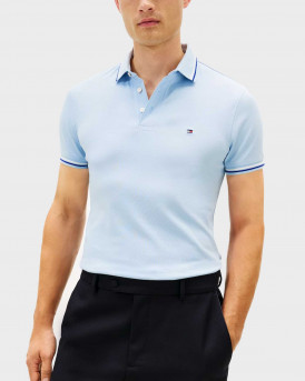 TOMMY HILFIGER 1985 POLO ΑΝΔΡΙΚΗ ΚΟΝΤΟΜΑΝΙΚΗ ΠΟΛΟ ΜΠΛΟΥΖΑ - ΜW0MW39993 - ΣΙΕΛ