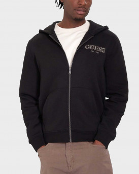 GUESS ΑΝΔΡΙΚΗ ΖΑΚΕΤΑ ΜΕ ΦΕΡΜΟΥΑΡ ΚΑΙ ΚΟΥΚΟΥΛΑ - M5BQ48K9Z21 - ΜΑΥΡΟ