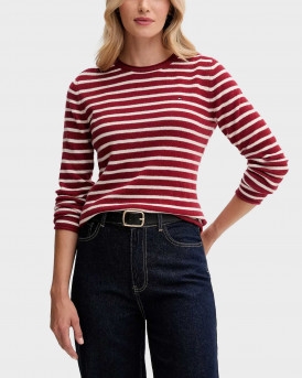 TOMMY HILFIGER ΓΥΝΑΙΚΕΙΟ ΜΑΛΛΙΝΟ ΠΟΥΛΟΒΕΡ - WW0WW40264 - ΚΟΚΚΙΝΟ