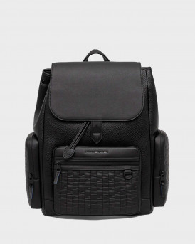 TOMMY HILFIGER MODERN FLAP ΑΝΔΡΙΚΟ ΣΑΚΙΔΙΟ ΠΛΑΤΗΣ - AΜ0ΑΜ13980 - ΜΑΥΡΟ