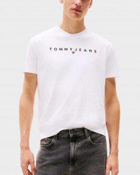 TOMMY JEANS TJM LINEAR LOGO ΑΝΔΡΙΚΗ ΚΟΝΤΟΜΑΝΙΚΗ ΜΠΛΟΥΖΑ - DM0DM20744 - ΑΣΠΡΟ