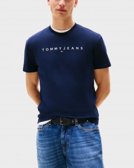 TOMMY JEANS TJM LINEAR LOGO ΑΝΔΡΙΚΗ ΚΟΝΤΟΜΑΝΙΚΗ ΜΠΛΟΥΖΑ - DM0DM20744 - ΜΠΛΕ