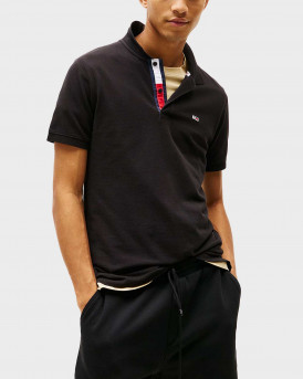 TOMMY JEANS ΑΝΔΡΙΚΗ ΚΟΝΤΟΜΑΝΙΚΗ ΠΟΛΟ ΜΠΛΟΥΖΑ - DM0DM15370 - ΜΑΥΡΟ