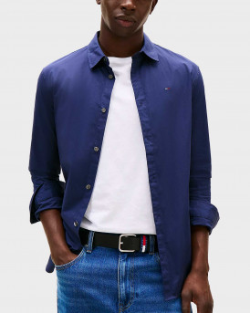 TOMMY JEANS ΑΝΔΡΙΚΟ ΠΟΥΚΑΜΙΣΟ ΠΟΠΛΙΝΑ - DM0DM04405 - ΜΠΛΕ