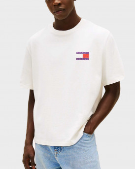 TOMMY JEANS 90S PEAKS BACKPRINT ΑΝΔΡΙΚΗ ΚΟΝΤΟΜΑΝΙΚΗ ΜΠΛΟΥΖΑ - DM0DM22337 - ΕΚΡΟΥ
