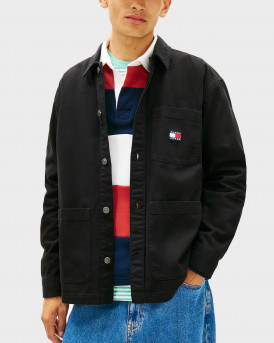TOMMY JEANS ESSENTIALS ΑΝΔΡΙΚΟ OVERSHIRT - DM0DM20236 - ΜΑΥΡΟ