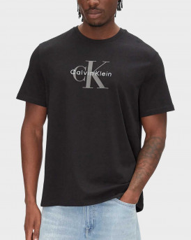 CALVIN KLEIN JEANS MONOGRAM LOGO ΑΝΔΡΙΚΗ ΚΟΝΤΟΜΑΝΙΚΗ ΜΠΛΟΥΖΑ - LV04RB862G - ΜΑΥΡΟ