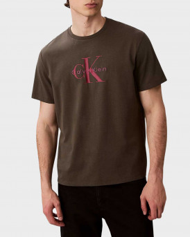 CALVIN KLEIN JEANS MONOGRAM LOGO ΑΝΔΡΙΚΗ ΚΟΝΤΟΜΑΝΙΚΗ ΜΠΛΟΥΖΑ - LV04RB862G - ΛΑΔΙ