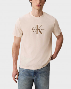 CALVIN KLEIN JEANS MONOGRAM LOGO ΑΝΔΡΙΚΗ ΚΟΝΤΟΜΑΝΙΚΗ ΜΠΛΟΥΖΑ - LV04RB862G - ΜΠΕΖ