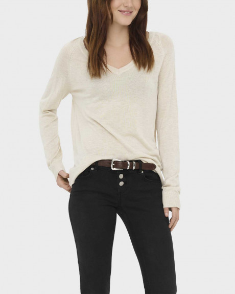 ONLY VIENNA WOMEN'S V-NECK SWEATER - 15363104