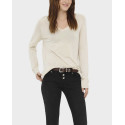 ONLY VIENNA WOMEN'S V-NECK SWEATER - 15363104 - BEIGE