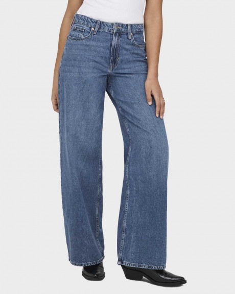 ONLY SILKY WOMEN'S HIGH RISE WIDE LEG JEANS - 15369052