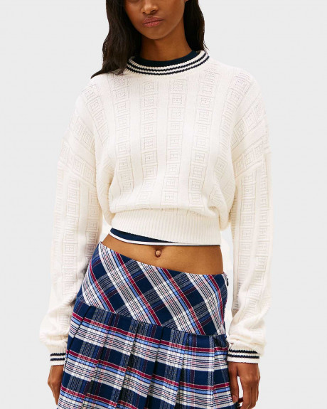 TOMMY JEANS ΓΥΝΑΙΚΕΙΟ ΠΟΥΛΟΒΕΡ CROPPED - DW0DW22025