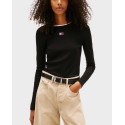 TOMMY JEANS ΓΥΝΑΙΚΕΙΑ ΜΑΚΡΥΜΑΝΙΚΗ ΡΙΜΠ ΜΠΛΟΥΖΑ - DW0DW21839 - ΜΑΥΡΟ