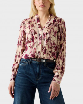 GUESS NEW JOSE WOMEN'S CHIFFON SHIRT - W5RH16WDW82 - BEIGE