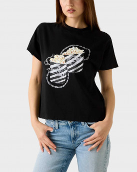 GUESS SS CN PO WOMEN'S T-SHIRT - W6RI28I3Z14 - BLACK