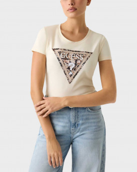 GUESS ΓΥΝΑΙΚΕΙΑ ΚΟΝΤΟΜΑΝΙΚΗ ΜΠΛΟΥΖΑ - W6RI32J1314  - ΕΚΡΟΥ