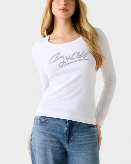 GUESS ΓΥΝΑΙΚΕΙΑ ΜΑΚΡΥΜΑΝΙΚΗ ΜΠΛΟΥΖΑ - W6RI25J1314