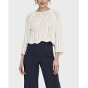 ONLY WOMEN'S CROCHET CROPPED BLOUSE - 15233173 - WHITE