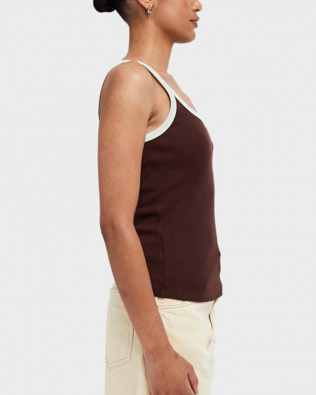 TOPSHOP LILJA WOMEN'S CONTRAST RIBBED TANK TOP - 31000921