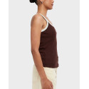 TOPSHOP LILJA WOMEN'S CONTRAST RIBBED TANK TOP - 31000921 - BROWN
