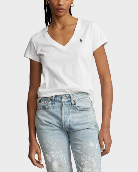 POLO RALPH LAUREN ΓΥΝΑΙΚΕΙΑ ΚΟΝΤΟΜΑΝΙΚΗ ΜΠΛΟΥΖΑ ΜΕ V ΛΑΙΜΟΚΟΨΗ - 211Β14611007