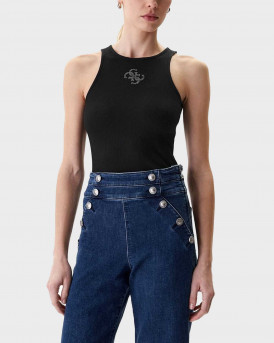 GUESS WOMEN'S RIB-KNIT TANK TOP - W6RP39KD092                          - BLACK