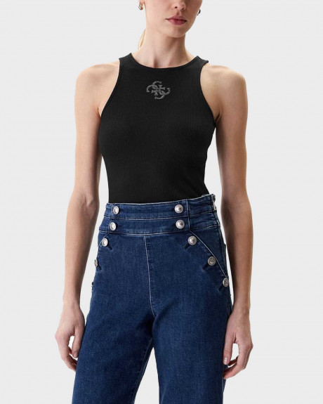 GUESS ΓΥΝΑΙΚΕΙΟ ΡΙΜΠ ΑΜΑΝΙΚΟ ΤΟΠ - W6RP39KD092