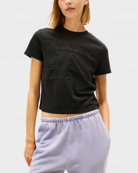 TOMMY JEANS TONAL FLAG ΓΥΝΑΙΚΕΙΑ ΚΟΝΤΟΜΑΝΙΚΗ ΜΠΛΟΥΖΑ - DW0DW22539 - ΜΑΥΡΟ