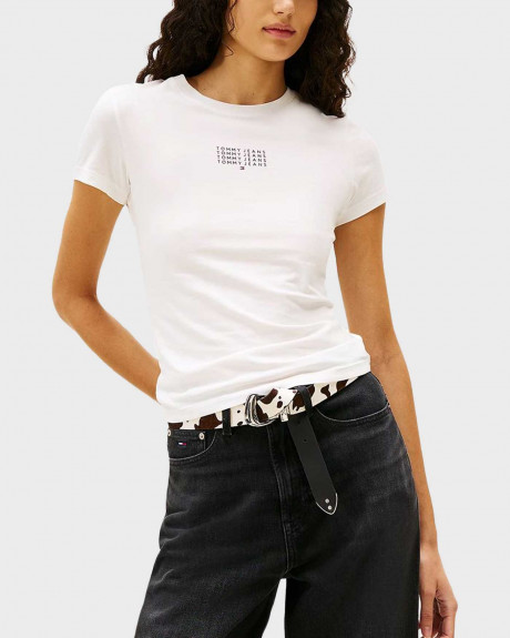 TOMMY JEANS MULTI LINEAR ΓΥΝΑΙΚΕΙΑ ΚΟΝΤΟΜΑΝΙΚΗ ΜΠΛΟΥΖΑ - DW0DW21841