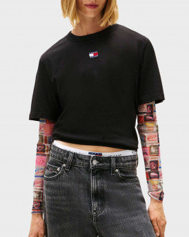 TOMMY JEANS ΓΥΝΑΙΚΕΙΑ ΚΟΝΤΟΜΑΝΙΚΗ ΜΠΛΟΥΖΑ - DW0DW22202 - ΜΑΥΡΟ