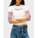 TOMMY JEANS ΓΥΝΑΙΚΕΙΑ ΚΟΝΤΟΜΑΝΙΚΗ ΡΙΜΠ ΜΠΛΟΥΖΑ - DW0DW21838 - ΕΚΡΟΥ
