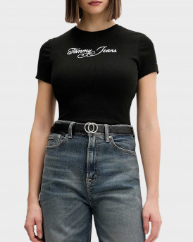 TOMMY JEANS ΓΥΝΑΙΚΕΙΑ ΚΟΝΤΟΜΑΝΙΚΗ ΡΙΜΠ ΜΠΛΟΥΖΑ - DW0DW21838 - ΜΑΥΡΟ