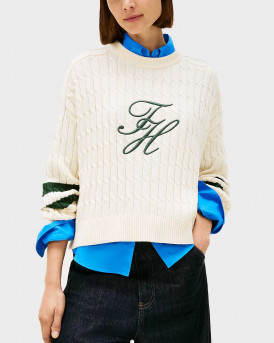 TOMMY HILFIGER ΓΥΝΑΙΚΕΙΟ ΠΟΥΛΟΒΕΡ - WW0WW47633 - ΕΚΡΟΥ