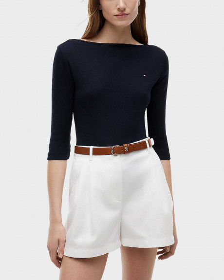 TOMMY HILIFGER ΓΥΝΑΙΚΕΙΑ ΜΠΛΟΥΖΑ ΜΕ BOAT ΛΑΙΜΟΚΟΨΗ - WW0WW40589