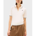 TOMMY HILFIGER WOMEN'S HALF-ZIP POLO SHIRT - WW0WW47853 - ECRU