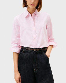 TOMMY HILFIGER TH CREST ΓΥΝΑΙΚΕΙΟ ΠΟΥΚΑΜΙΣΟ OXFORD - WW0WW49386 - ΡΟΖ