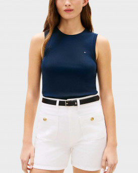 TOMMY HILFIGER ΓΥΝΑΙΚΕΙΟ ΑΜΑΝΙΚΟ ΤΟΠ - WW0WW47806 - ΜΠΛΕ