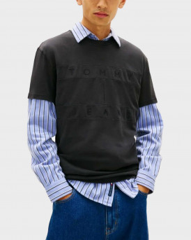 TOMMY JEANS ΑΝΔΡΙΚΗ ΚΟΝΤΟΜΑΝΙΚΗ ΜΠΛΟΥΖΑ - DM0DM22312 - ΜΑΥΡΟ