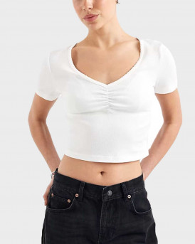 ONLY BETTY WOMEN'S CROP TOP -15365759 - WHITE