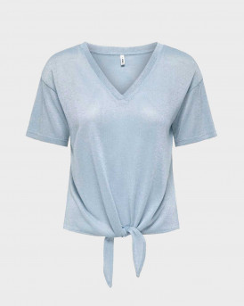 ONLY AMBER WOMEN'S KNOT TOP - 15369755 - LIGHT BLUE