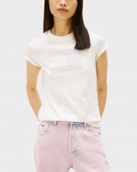 TOMMY JEANS WOMEN'S T-SHIRT - DW0DW22562 - ECRU