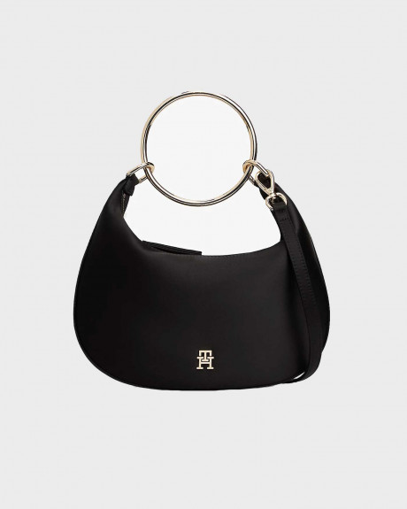 TOMMY HILFIGER ΓΥΝΑΙΚΕΙΑ ΣΑΤΕΝ ΤΣΑΝΤΑ HOBO ΜΕ ΧΕΡΟΥΛΙ - ΑW0AW18236